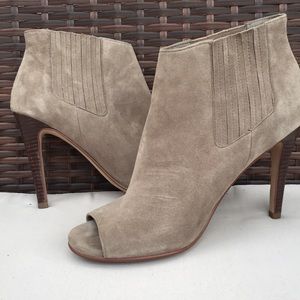 Halogen Suede peep toe booties size 8